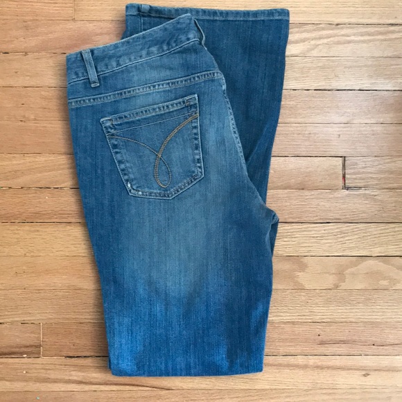 NWOT ultimate bootcut Calvin Klein low rise waist slim fit narrow leg jeans - Picture 2 of 5